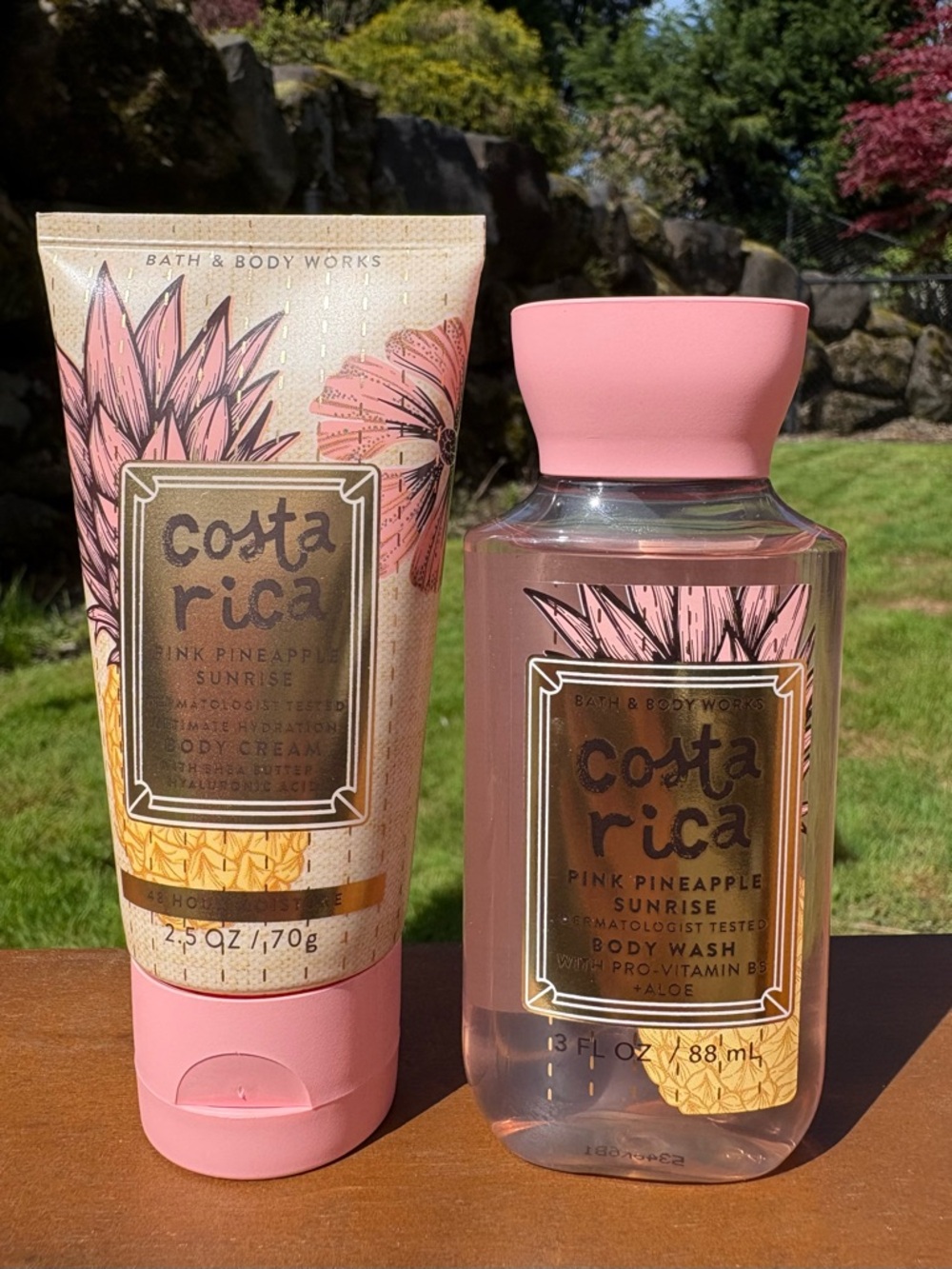 Bundle Costa Rica Pink Pineapple Sunrise Body Cream & Body Wash Travel Size